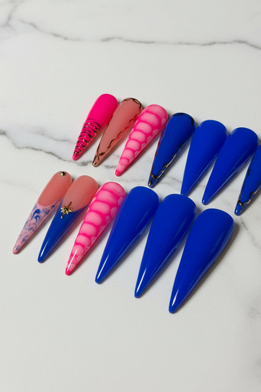 Set of colorful hair clips on a white background