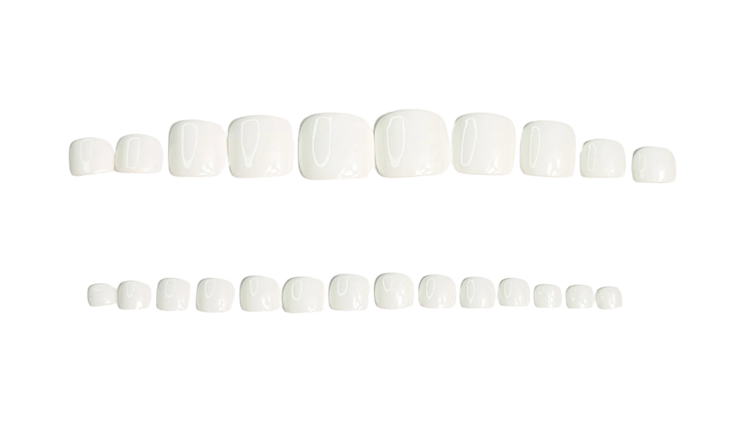 White Pedi Press Ons