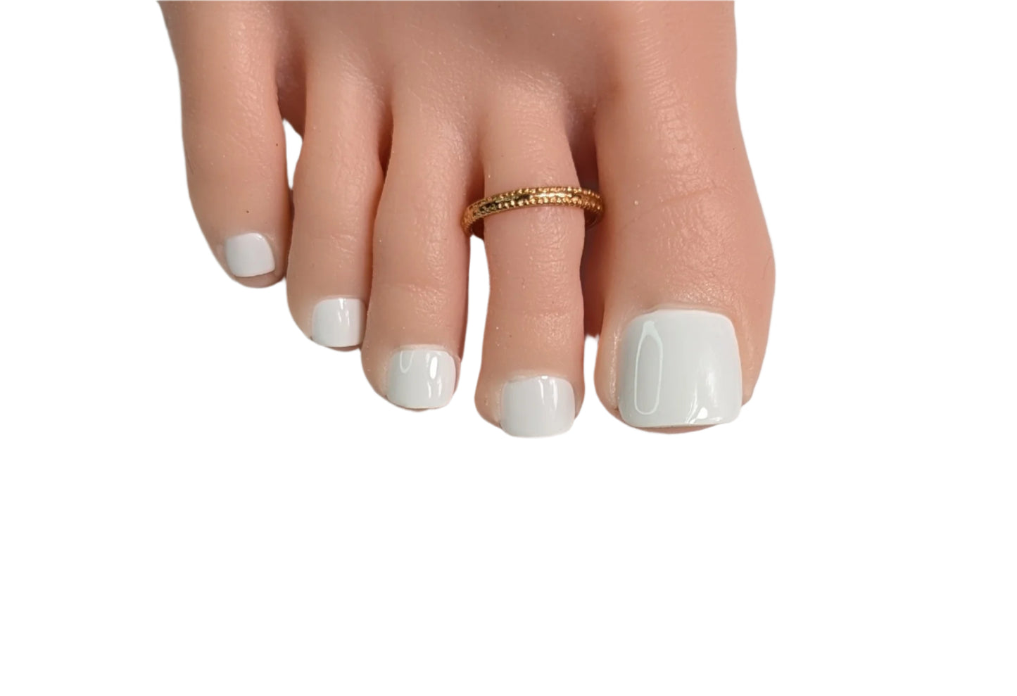 White Pedi Press Ons