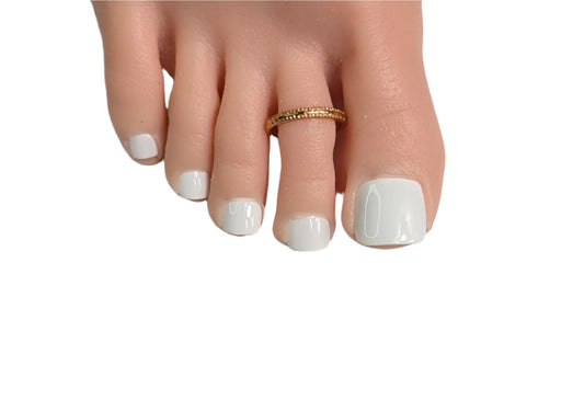 White Pedi Press Ons