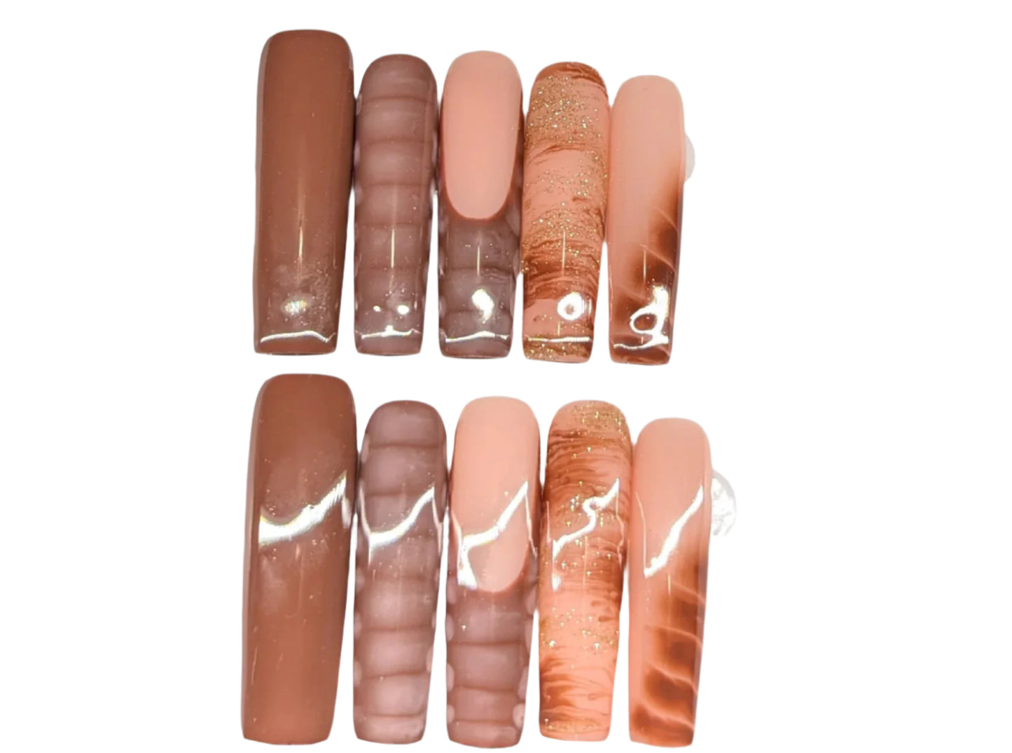 Chocolate XL Square Nails
