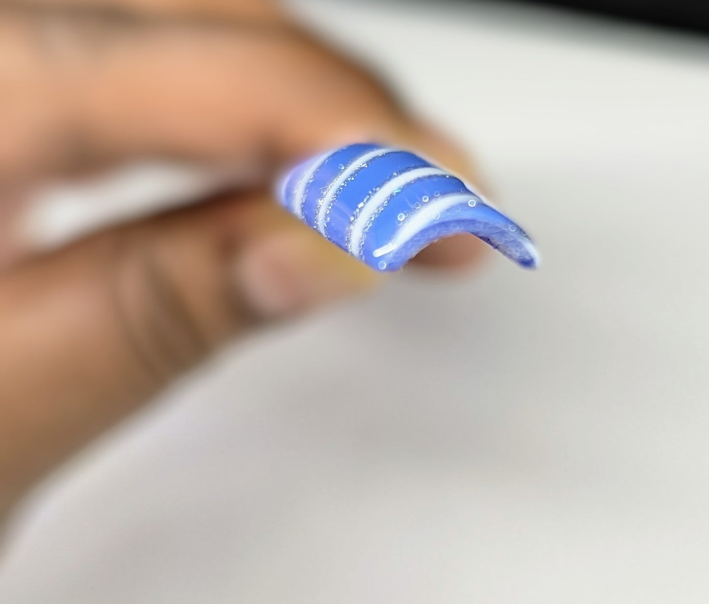 Blue Snowflake XL Square Press on Nails