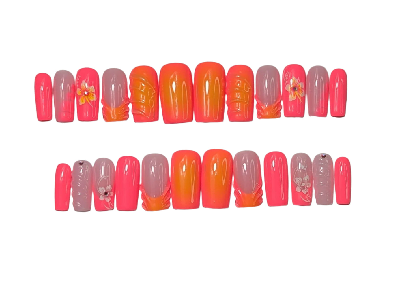 Pink Sun Kissed Medium Square Nails