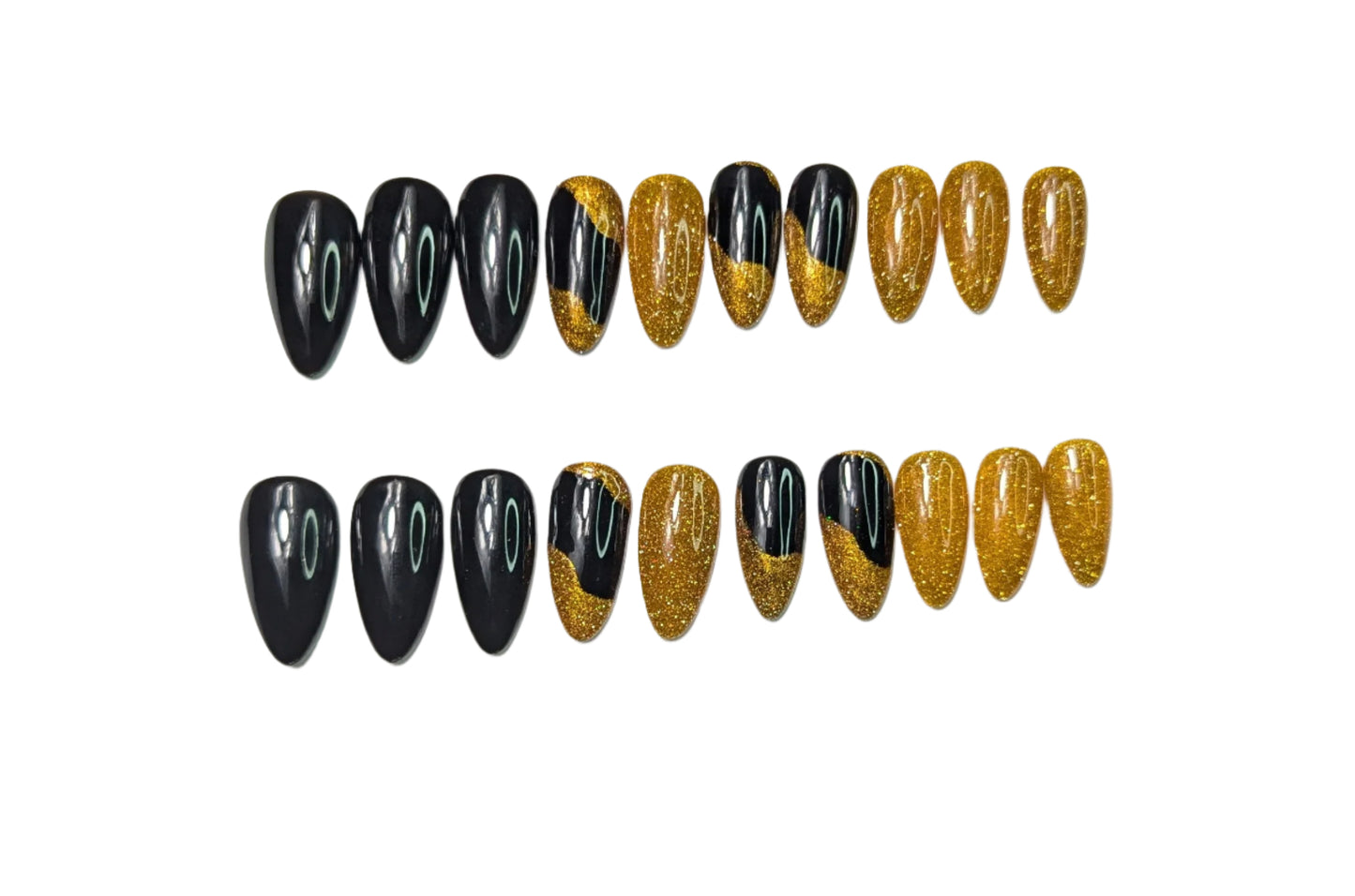 Black & Gold Press on Nails