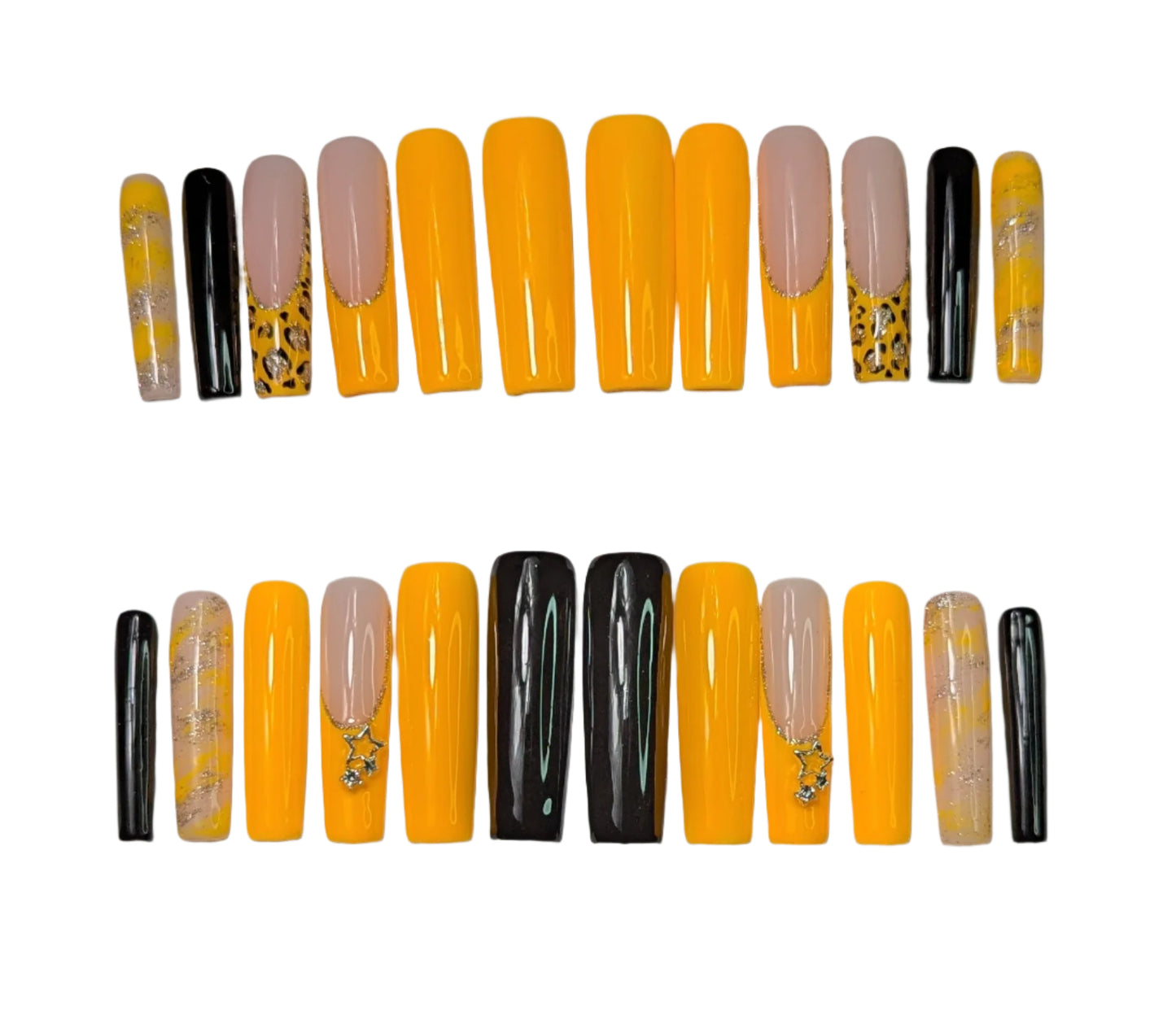 Tequila Sunrise XL Square Nails