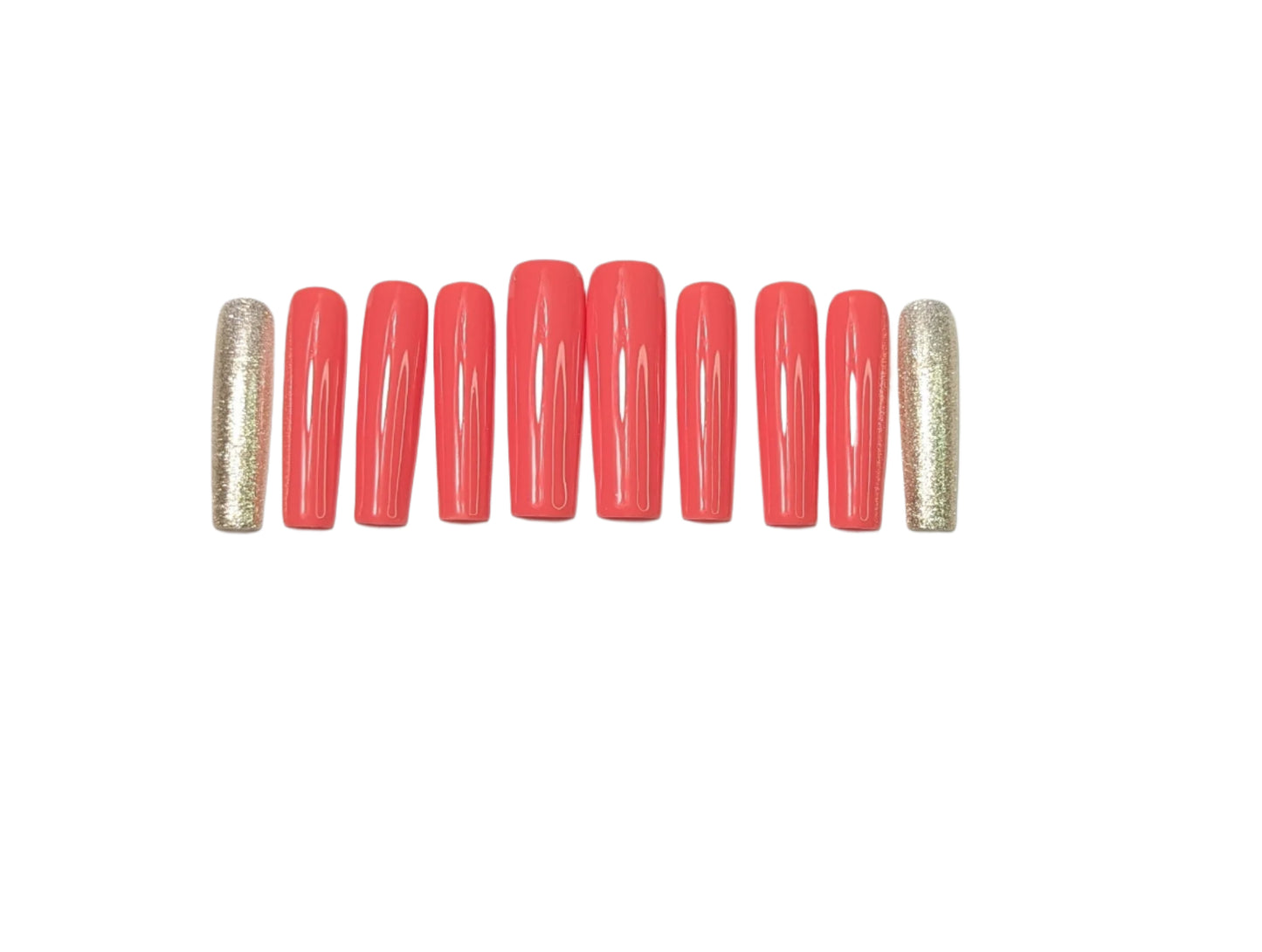 Guava Gold XL Square Press on Nails