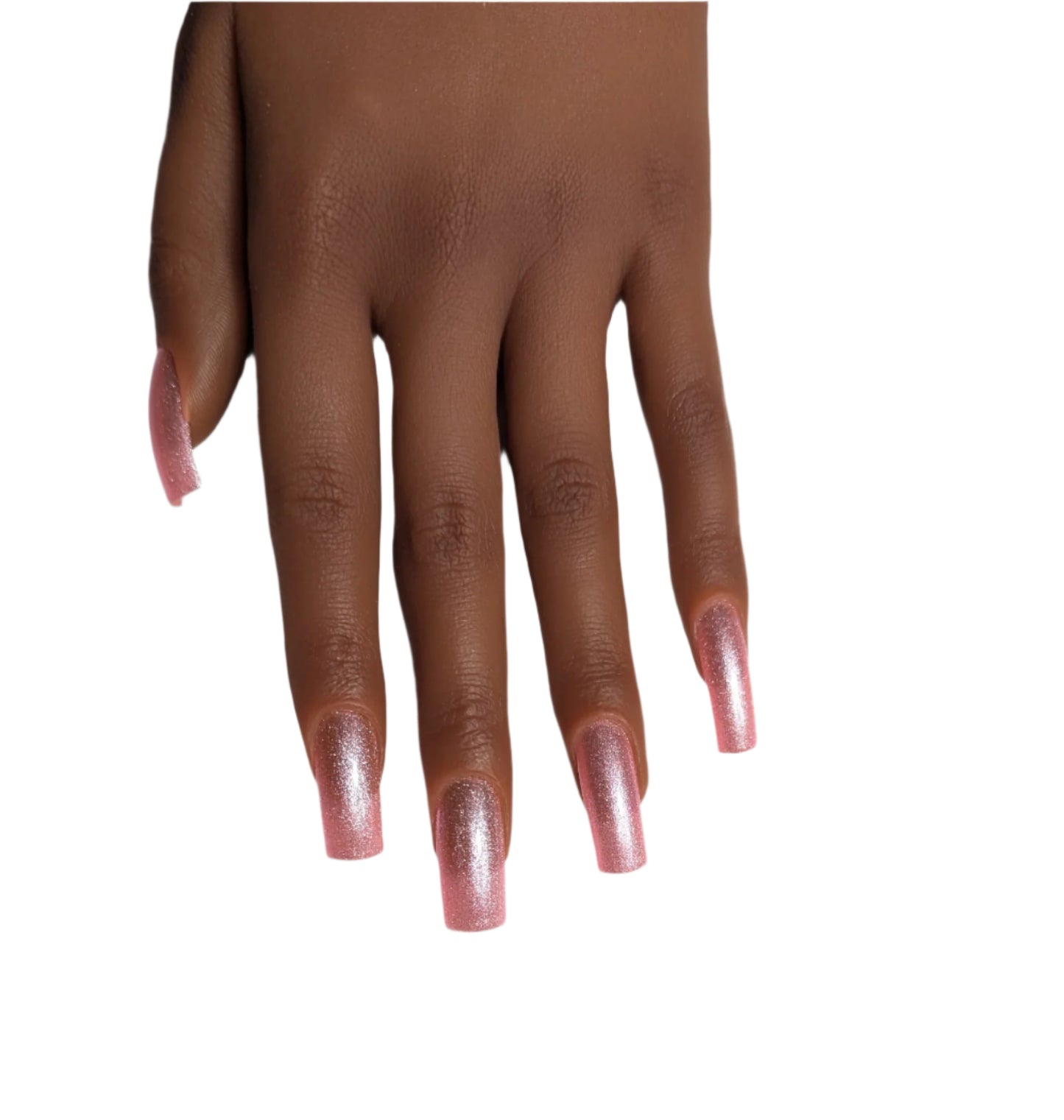 Dollhouse Glitter Pink Curved Press on Nails