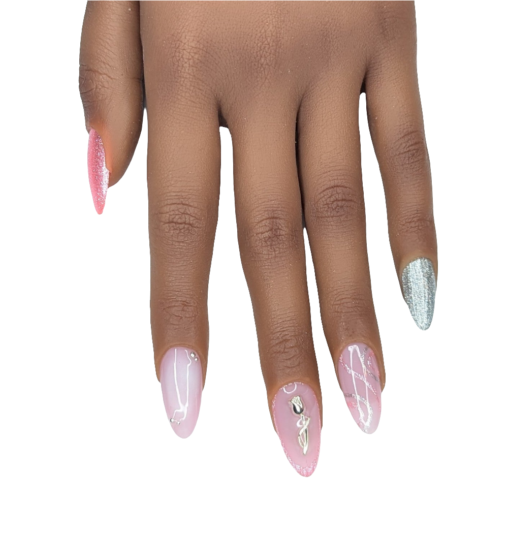 Pink Rose Press on Nails