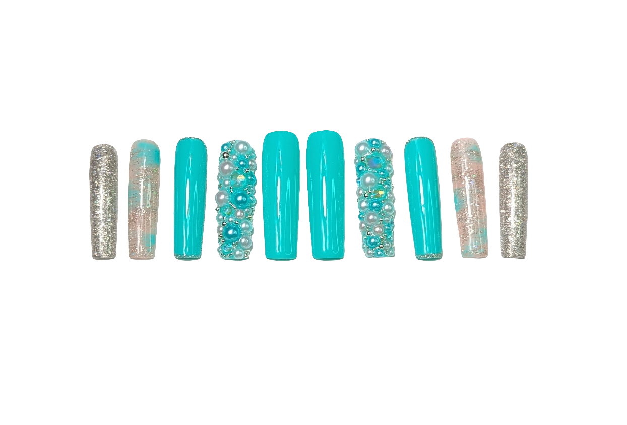 Beautiful Teal Press on