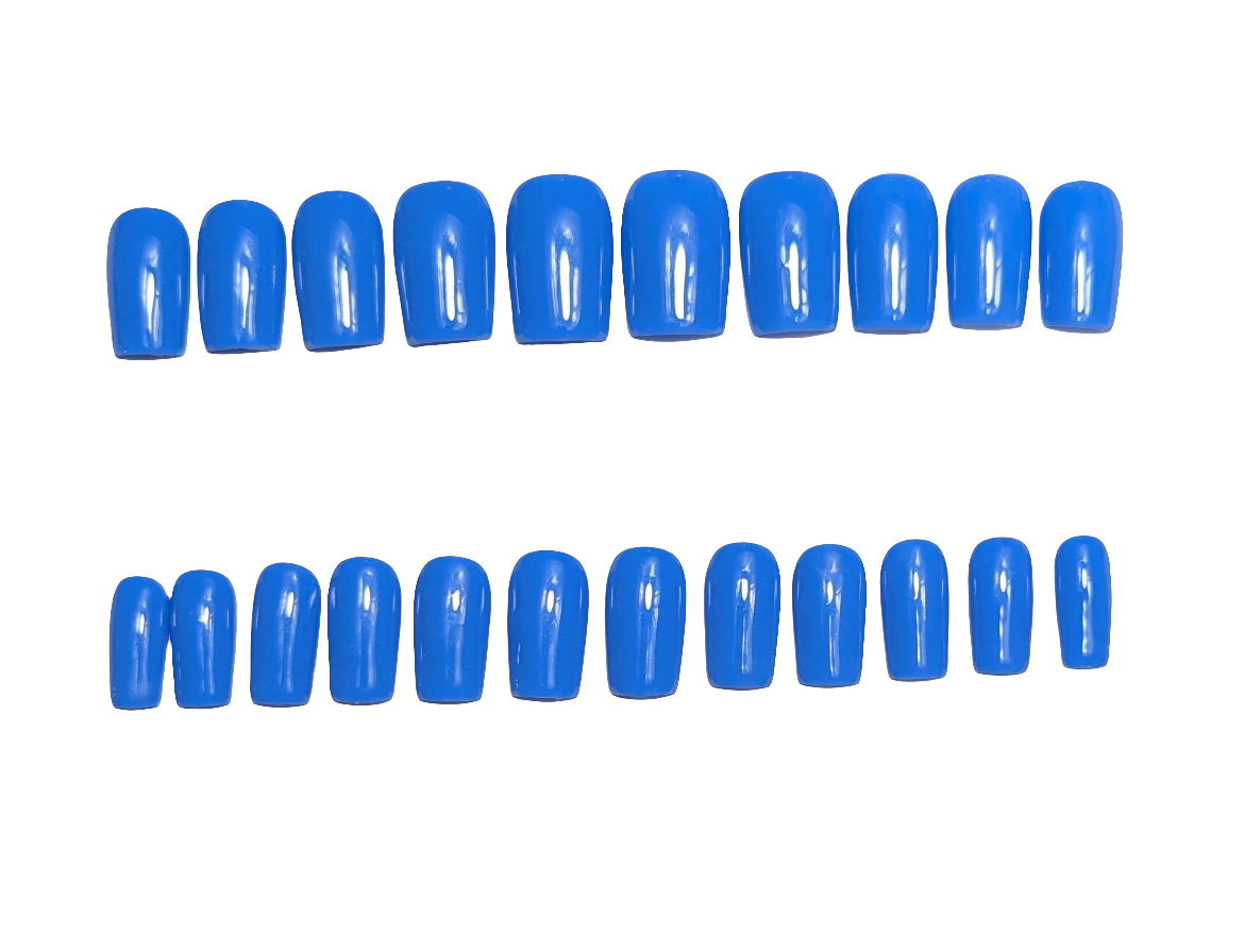 Blue Short Square press on