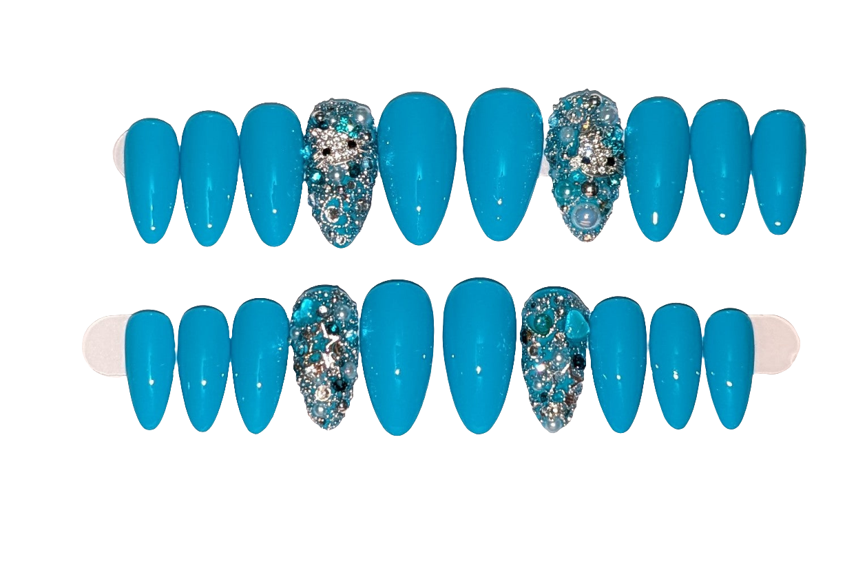 Blue Hello Kitty Press on Nails