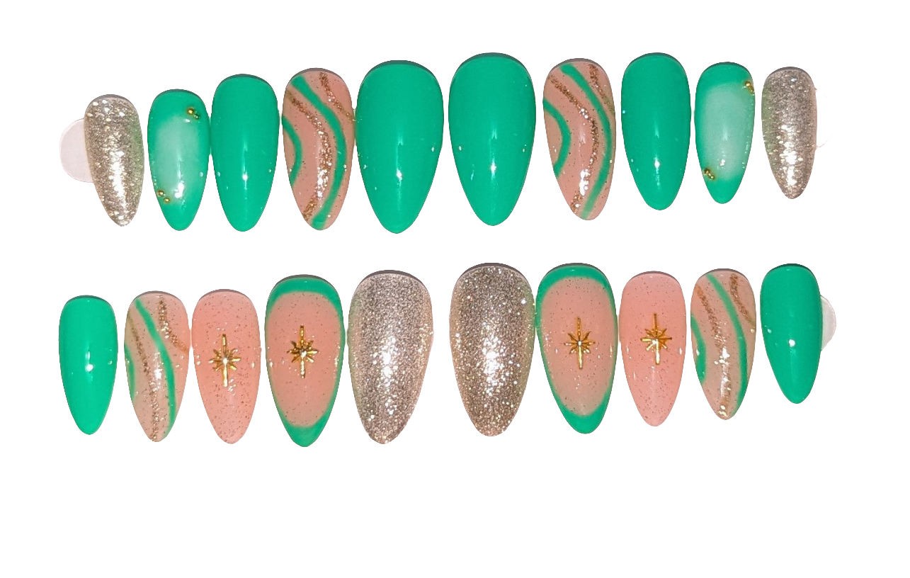 Dream Green Press on Nails