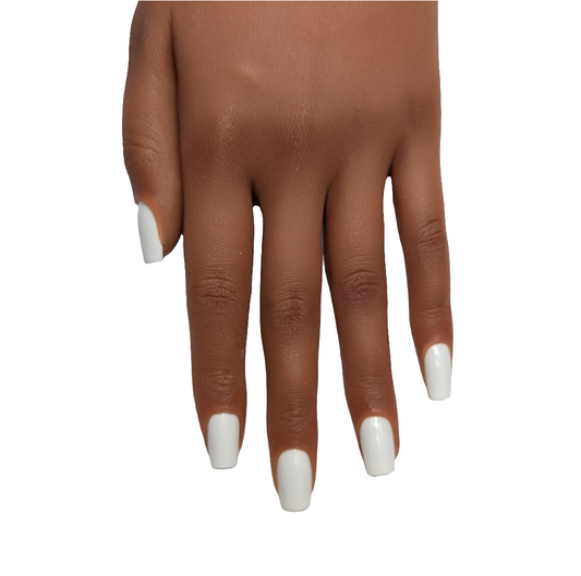 White Short Square Press on Nails