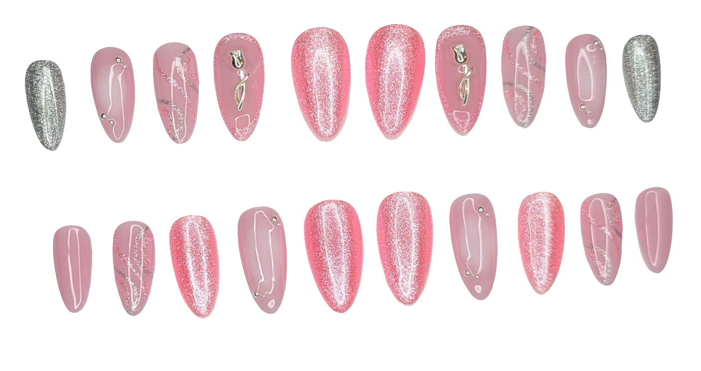 Pink Rose Press on Nails