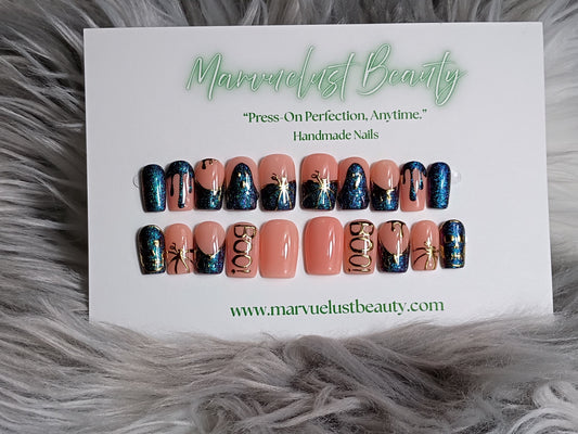 Chameleon Pumpkin Press on Nails