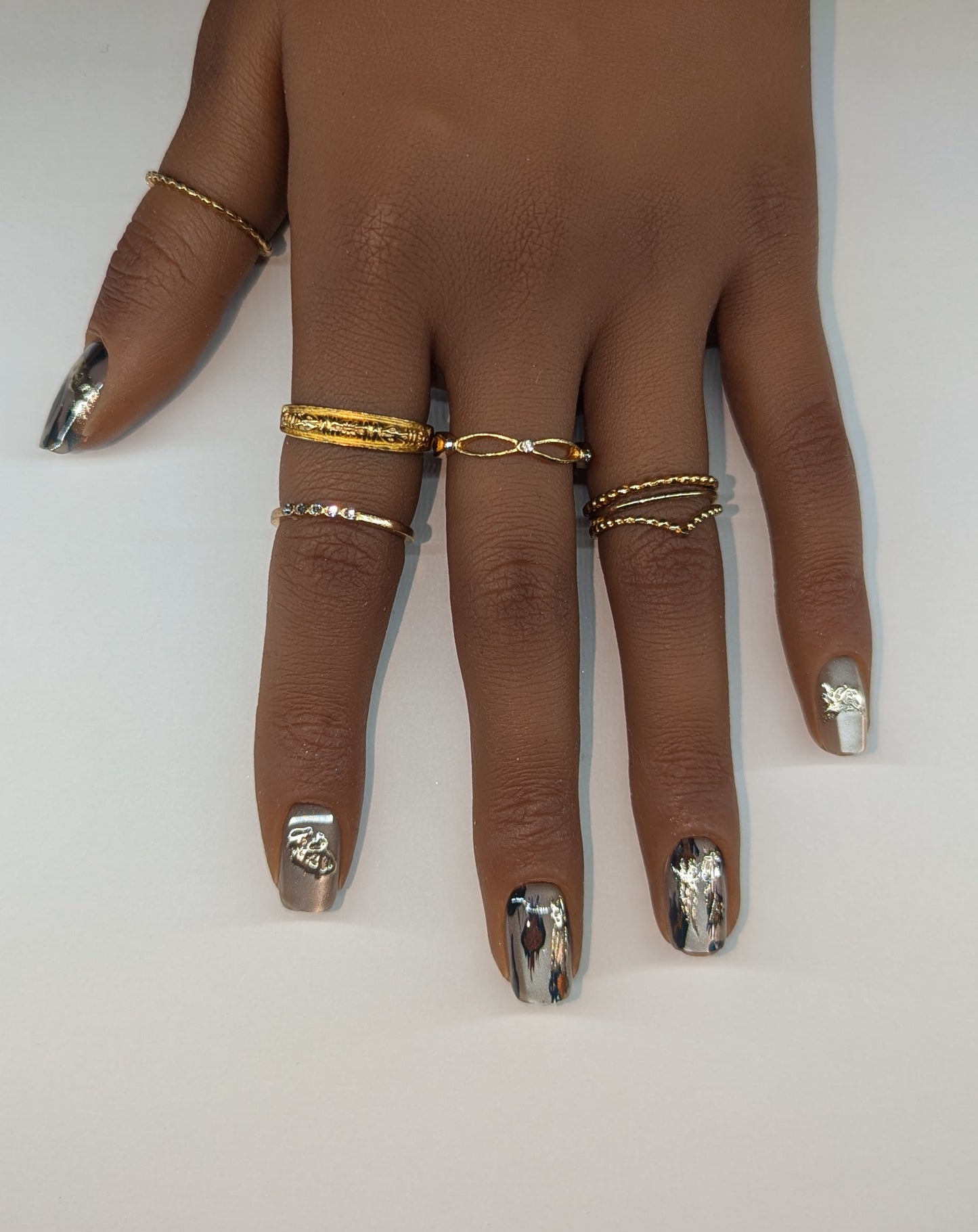 Leopard Print Short Square Nails