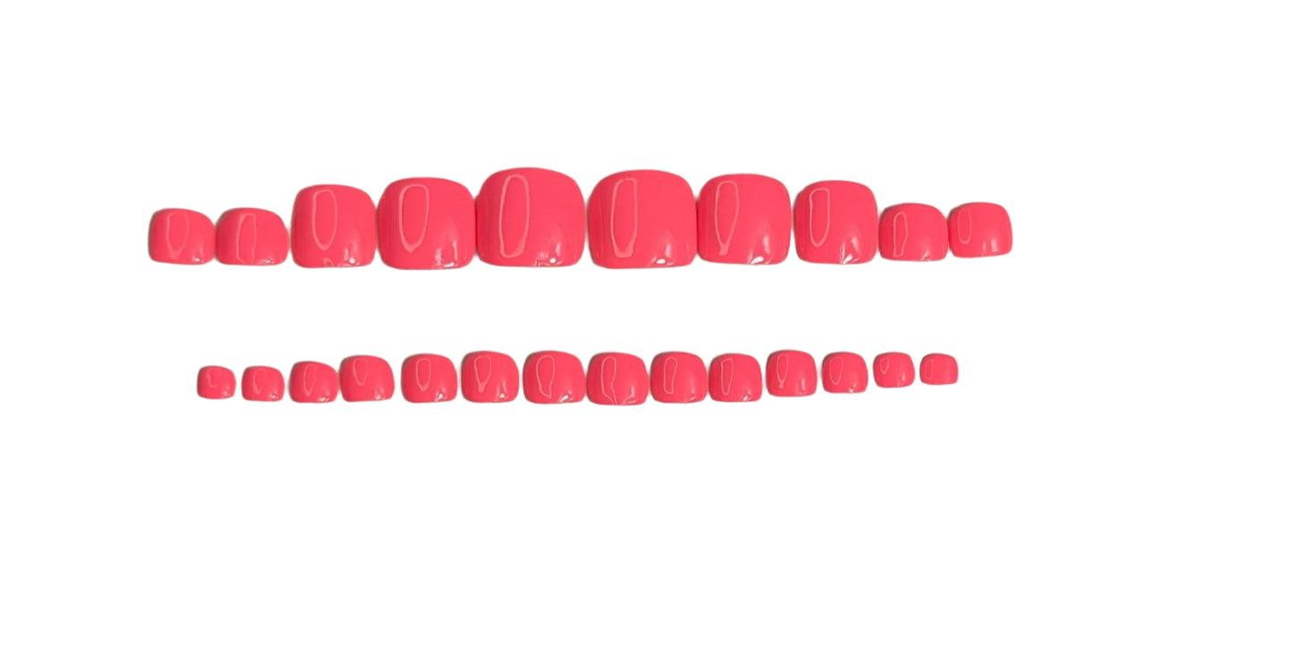 Pink Pedi Press Ons