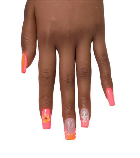 Pink Sun Kissed Medium Square Nails