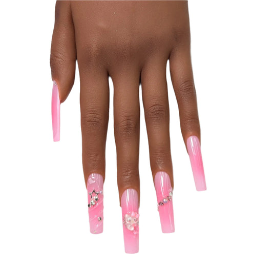 Fun Pink XL Square Nails
