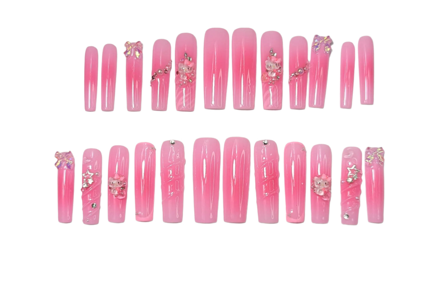 Fun Pink XL Square Nails