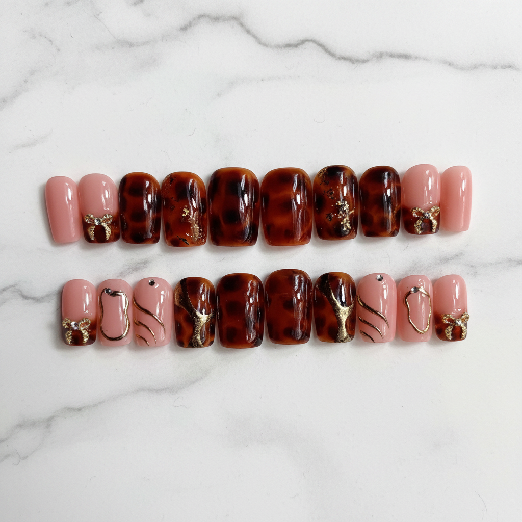 Coquette nails	Handmade press ons	Tortoiseshell nails
Trendy nails 2026	Custom fake nails	Gold bow charms
Aesthetic nails	Luxury press on nails	3D gold chrome nails
Autumn nail art	Reusable gel nails	Blush pink nails
Clean girl aesthetic	10 piece nail set	Amber jelly nails