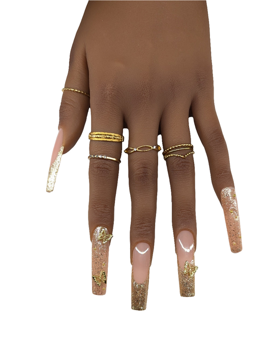 Natural Gold Press on Nails