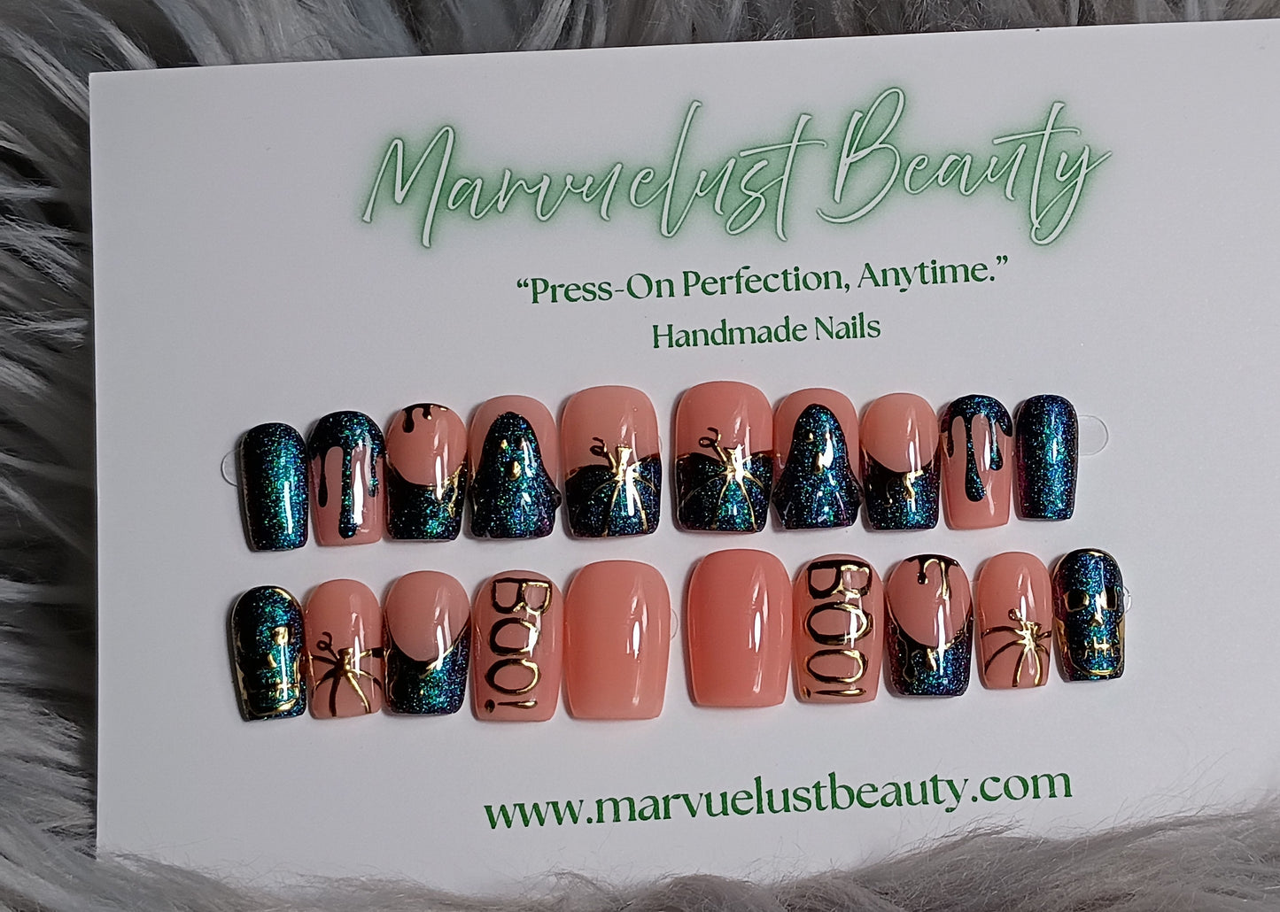 Chameleon Pumpkin Press on Nails
