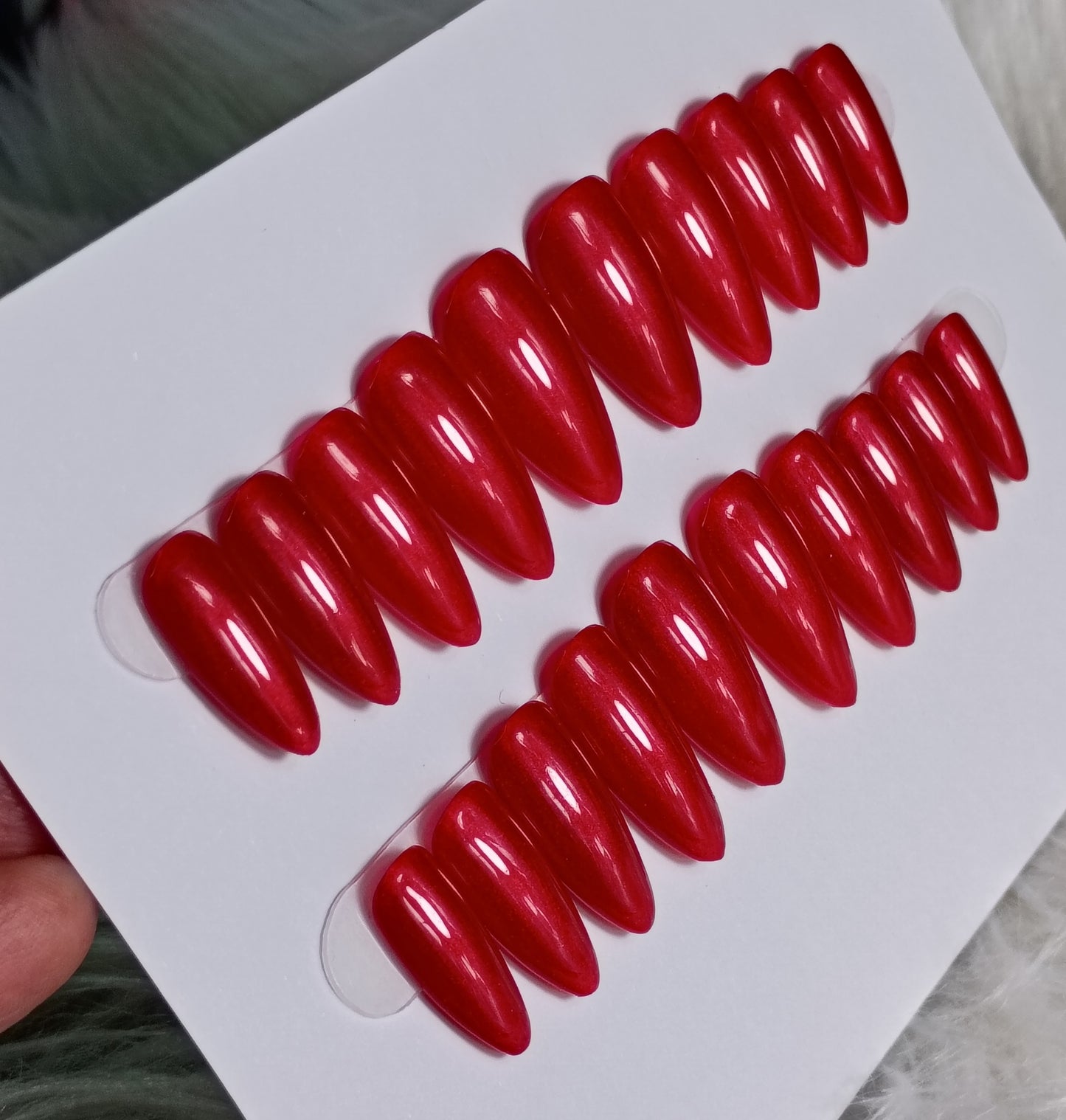 Just Red Press on Nails