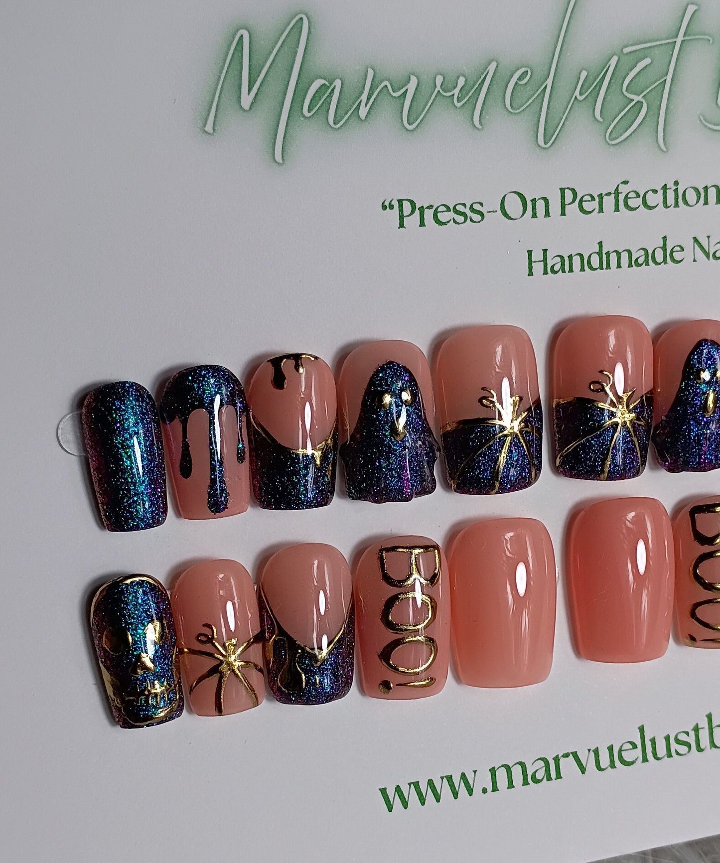 Chameleon Pumpkin Press on Nails