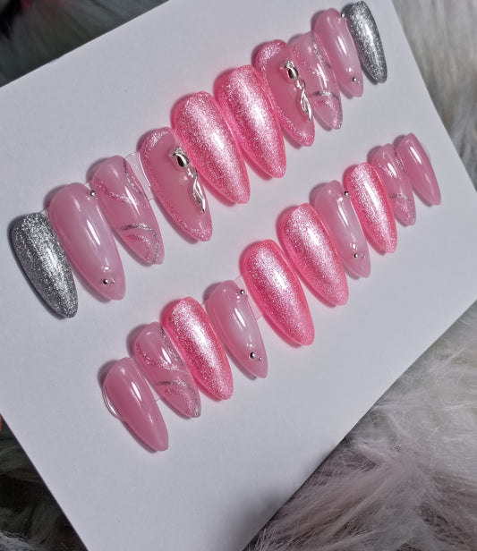 Pink Rose Press on nails 